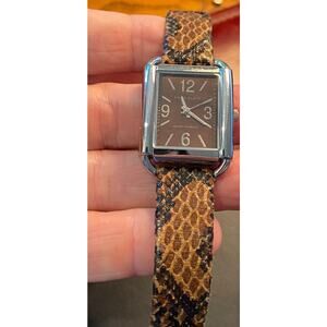 Women's 27mm Silver Tone Anne Klein Watch, AK/1123, Leather Strap